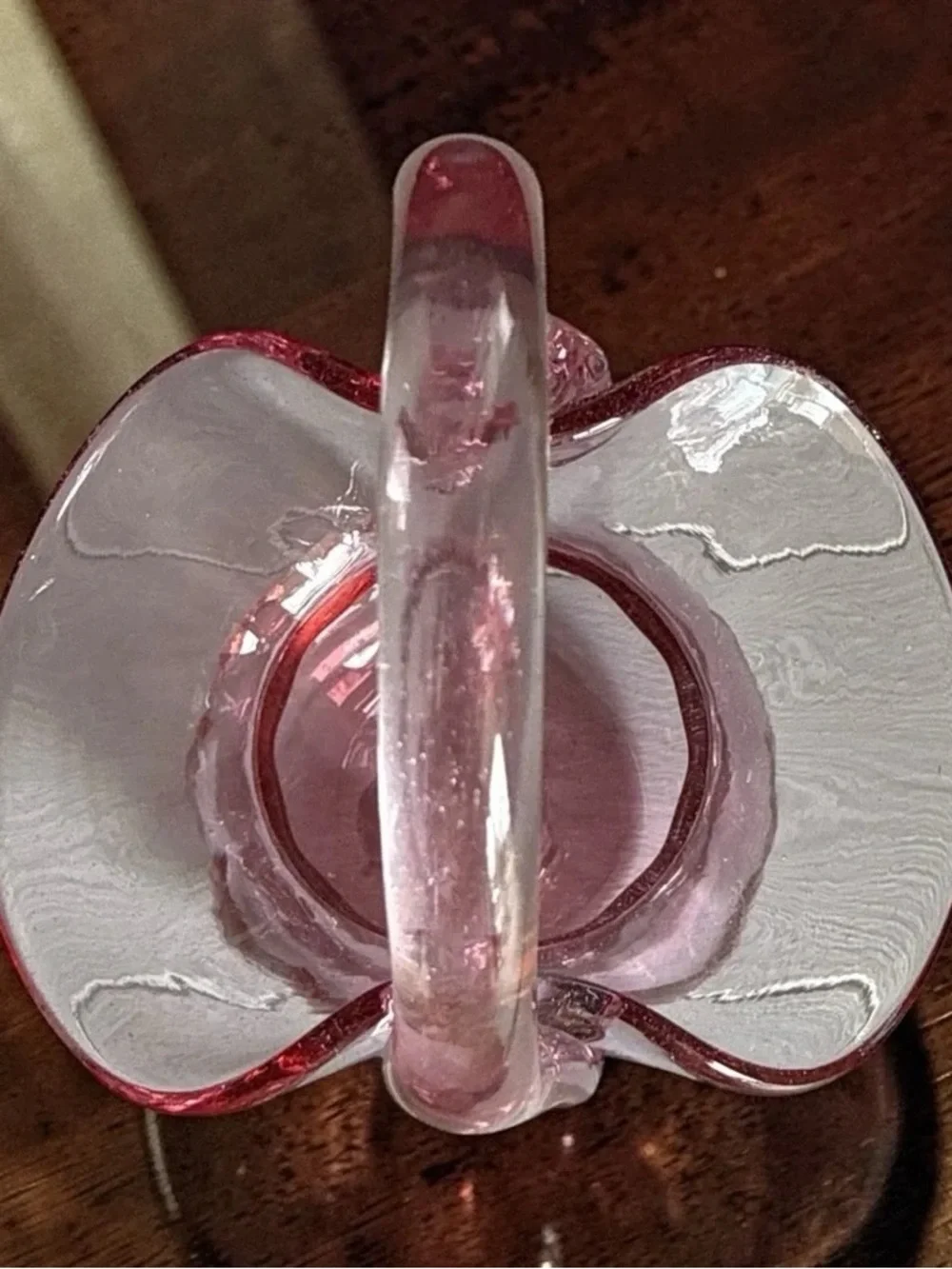 Pink Glass Basket-Style Purse Charm